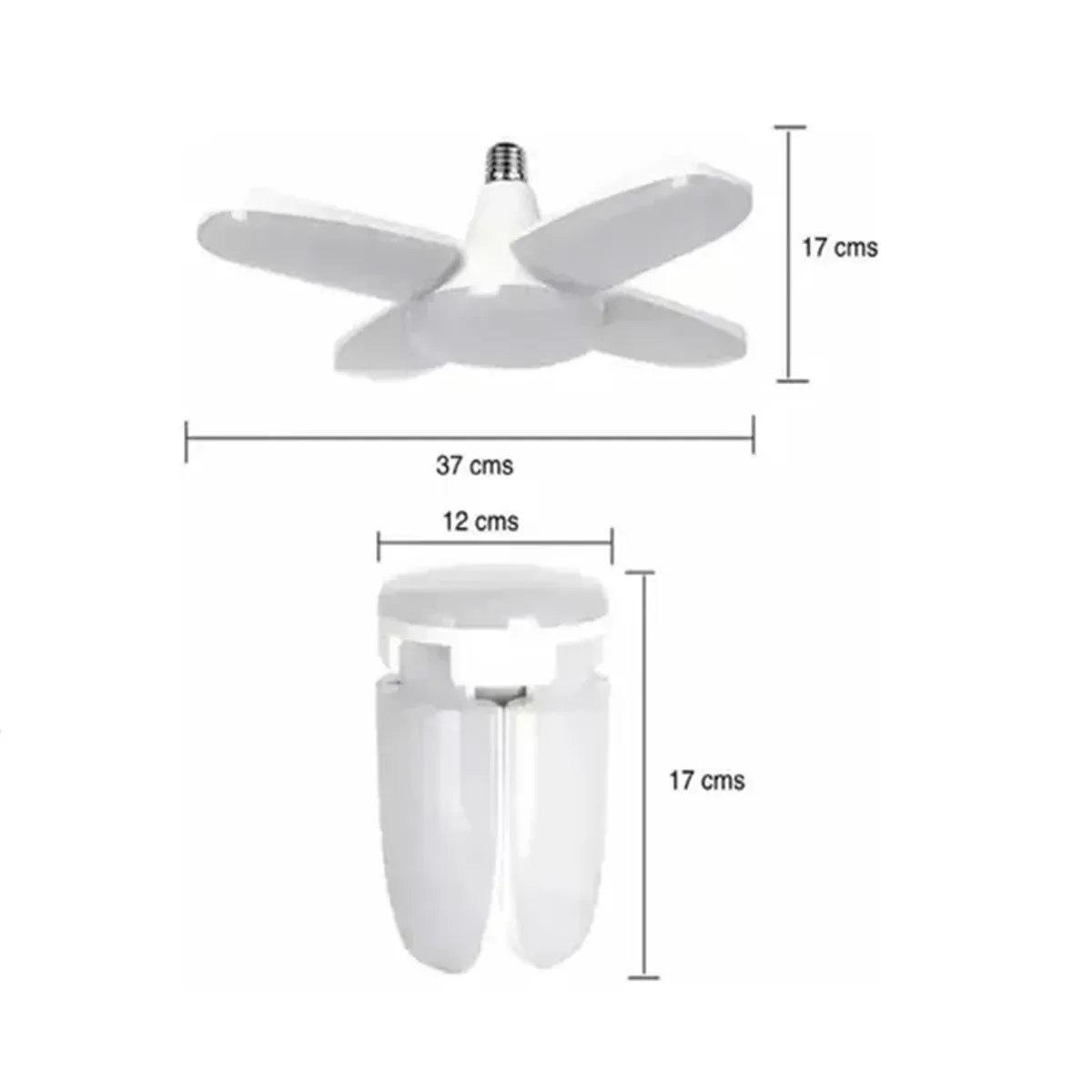 Lampara Bombillo Led 4 Aspas Desplegable