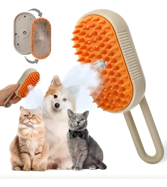 Cepillo de Vapor Automático 3 en 1 para Mascotas